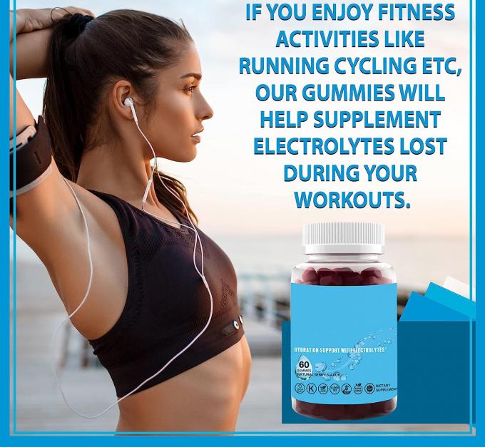 Ом Гидратация Электролит Гумы Естественный аромат ягод Электролит Поддержка здоровья Веганский Безглютеновый Не ГМО Халяльный Пектин 2