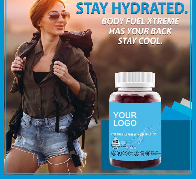 Ом Гидратация Электролит Гумы Естественный аромат ягод Электролит Поддержка здоровья Веганский Безглютеновый Не ГМО Халяльный Пектин 3