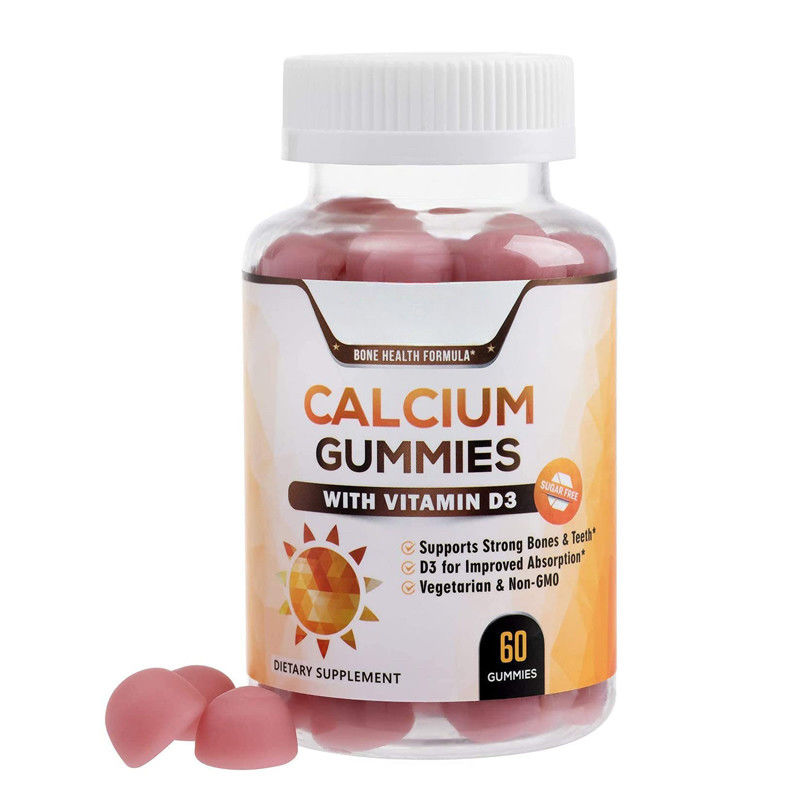 Oem Private Label Vegan Gummy Candy Кальций и витамин D3 Gummies для взрослых поддерживают здоровые кости и зубы