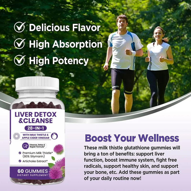 Oem Private Label Milk Thistle Extracts Vegan Detox Liver Detox Gummy Candy Milk Thistle Gummy - экстракт молочного журавля для вегетарианцев